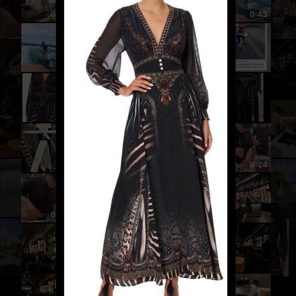 Camilla Button Dress With Shaped Waistband Quechua King Size Small Silk (NWT)